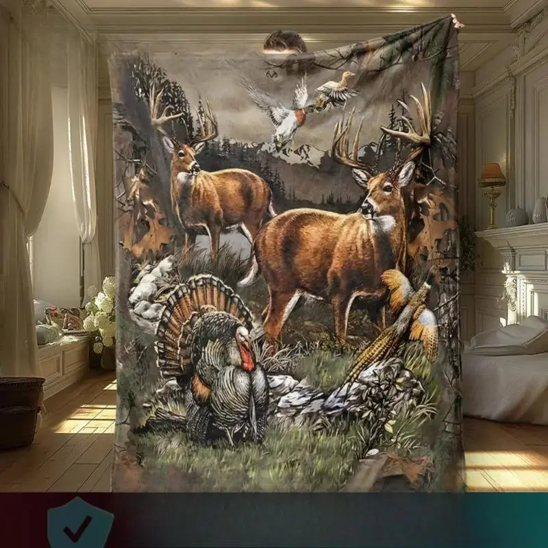 DreamyDwell Textiles Animal Print Soft Blanket - 1/2 Count Multifunctional Throw with Contemporary Look, Warm AC Room Nap Blanket for Home, Travel, Halloween Gift, Soft Blankets