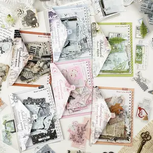 15 Sheets/bag Decorative Sticker Pack, Shadow Ensemble Series, Handmade Journal Supplies Water Bottle Multi-Scene Decoration