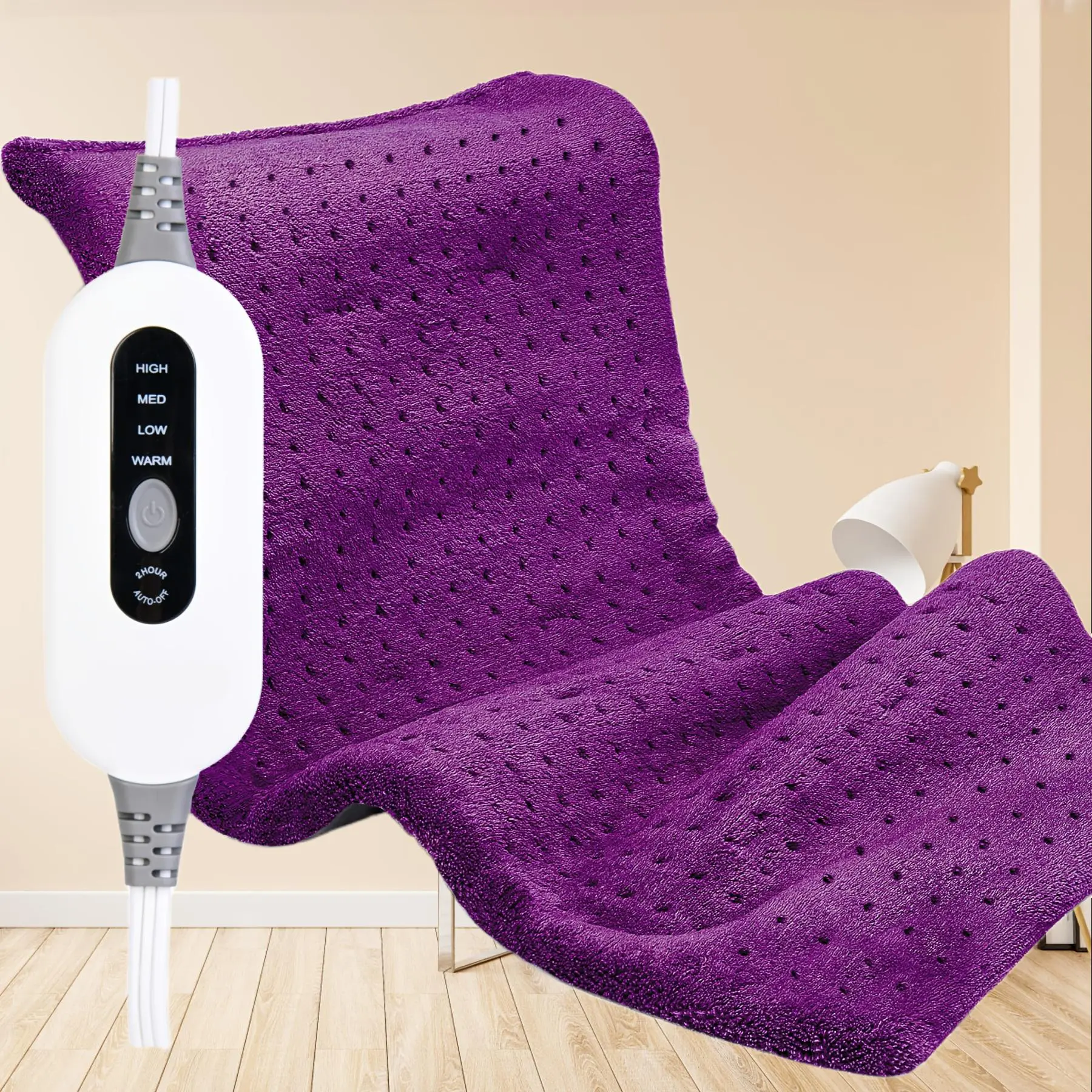 Electric Heating Pads for Back, Neck, Shoulders, 130w Fast Heating, 4 Heat Settings, Auto-Off, Washable, Ideal Gift for Parents, Heated Pad