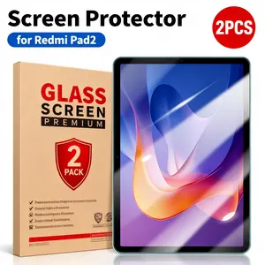 2-Pack Xiaomi Redmi Pad2 11-Inch HD Anti-Scratch Tempered Glass Screen Protector, Anti-Glare, Fingerprint Resistant, Easy Installation