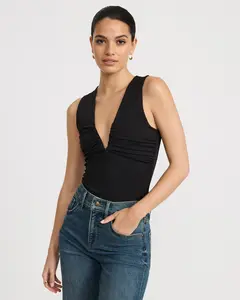Express Body Contour High Compression V-Bar Ruched Bodysuit