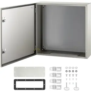 VEVOR NEMA Metal Case, 10x 8x 6'' NEMA 4X Metal Electric Enclosure, IP66 Water Dust Resistant, Suitable for Both Outdoor Indoor Use, Includes Mounting Plate