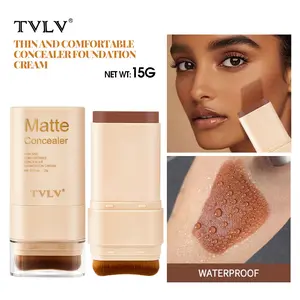9-Color Dual-Ended Foundation Stick - Waterproof Concealer & Makeup Foundation, Full Coverage & Smudge-Proof