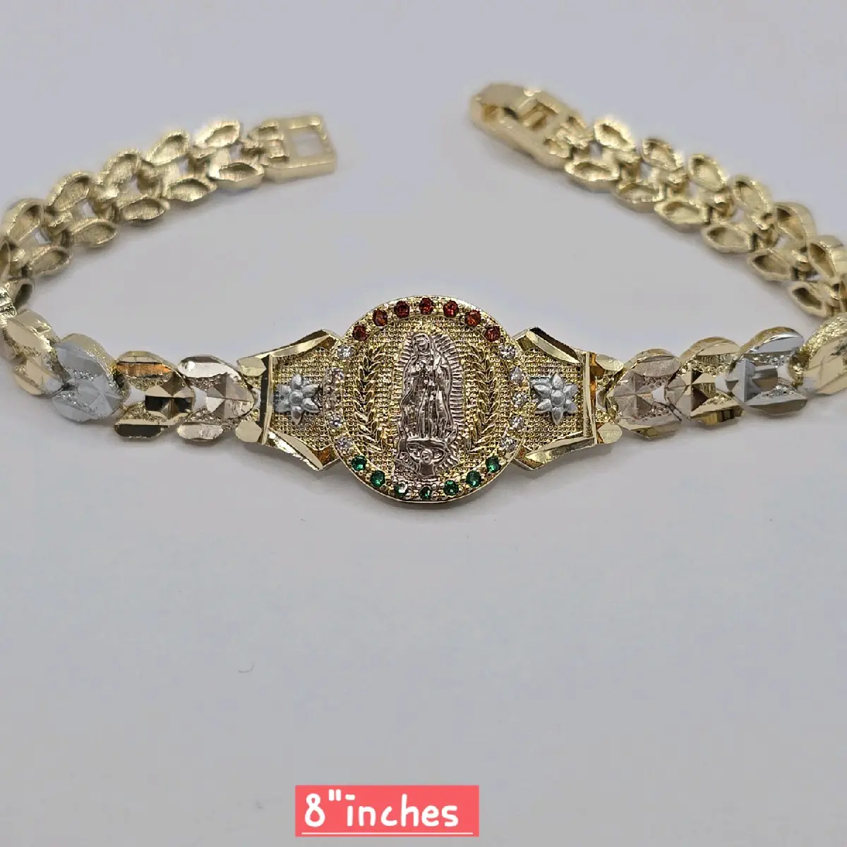 VIRGIN MARY beautiful bracelet FASHION  style three colors GOLD-PLATED 8"INCHES