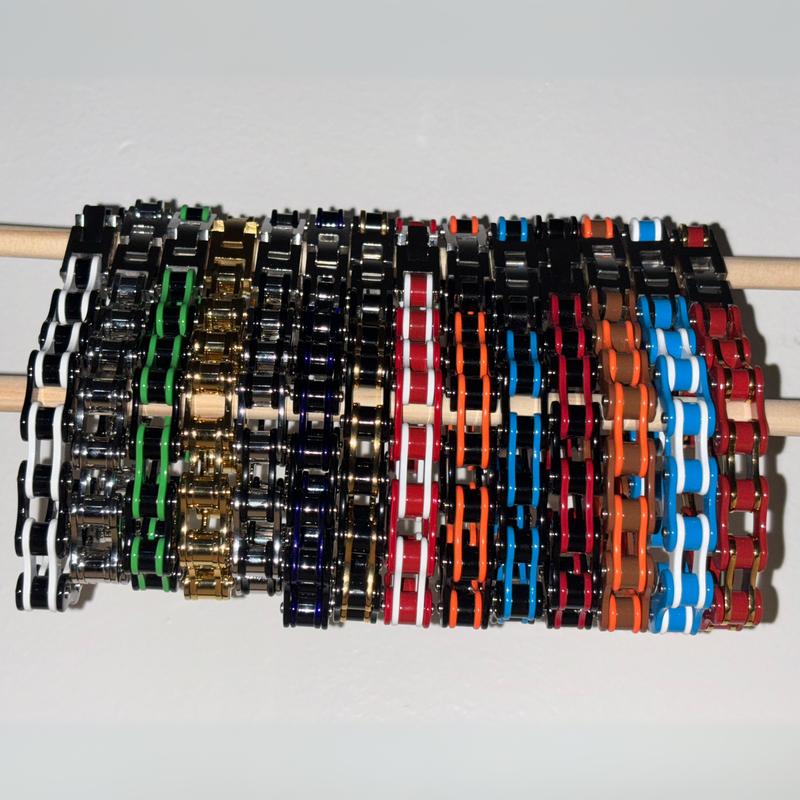 Stainless Steel Bike Chain Bracelet 2.0 for Men Women Royal Knight Design Adjustable Cuff Perfect Gift for Dad Brother Motorcycle ATV Enthusiasts Hypoallergenic 20 or 22 cm