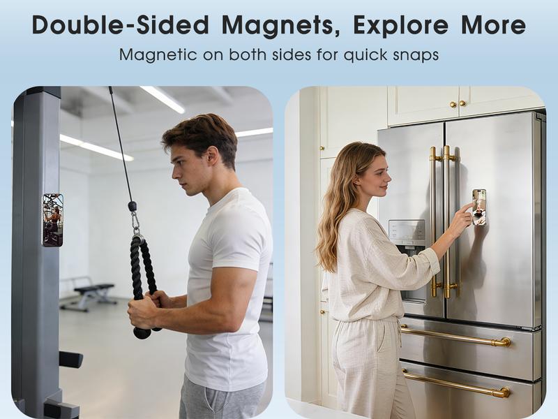 Double-Sided Magnetic Phone Stand Adjustable & Compatible with iPhone 12-17 Series Portable Multi-Scene Use Operable with One Hand Smartphone Cellphone Mount