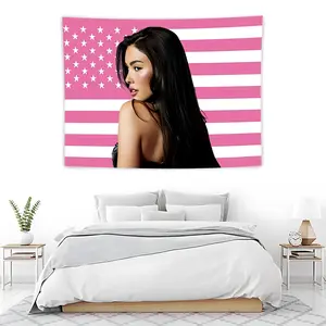 Baddie Girl Tapestry, Us Flag Wall Art, Knit Style, Casual Home Decor, Model Xinghao, No Ca Prop 65 Warning