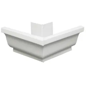212 MAIN 5 in. White Galvanized Steel Gutter Outside Mitre, Gutter Fitting (Amerimax Home Products 33202)