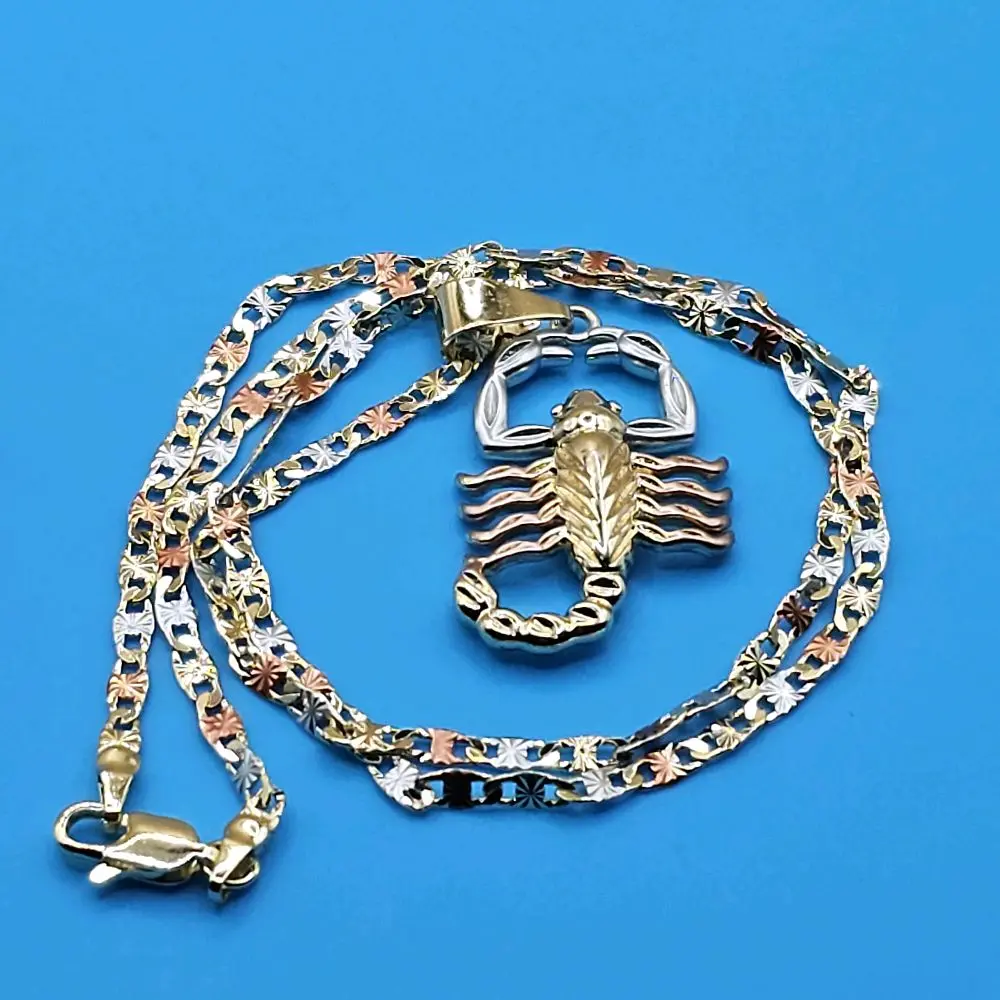 N19-Scorpion Pendant 18inch 3color Necklace Non Water Resistant Copper Gold plated  10 Grams for Casual Wear