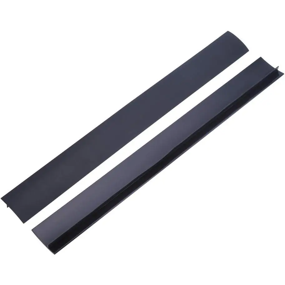 2 Pack Flexible Kitchen Stove Gap Covers,  Gap Fillers Between Counter and Stovetop, Oven, Washer, Dryer, Easy to Wipe,  grade (Black, 21 Inches)