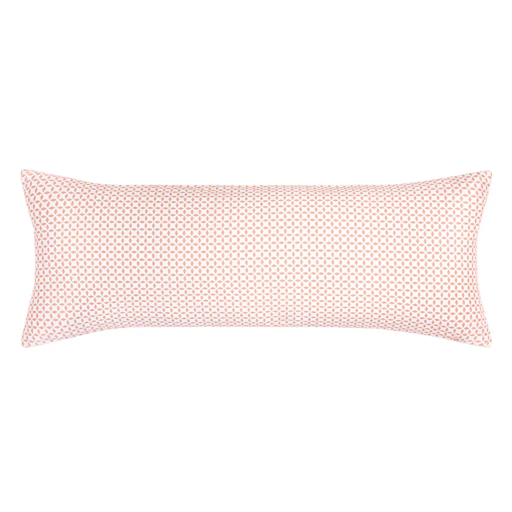 The Coral Morning Glory Extra Long Lumbar Throw Pillow
