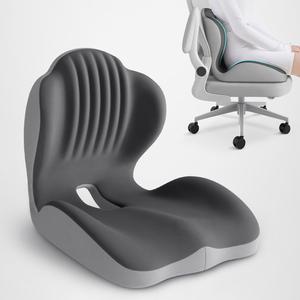 Ergonomic Memory Foam SeatCushion for Back Pain Relief 40x44x37 cm MilkSilk Fabric Removable Cover ldeal for Office CarHome Chairs