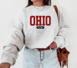 Ohio Sweatshirt State of Ohio Sweater Vintage University Crewneck Varsity Football Shirt Game Day Apparel Columbus OH Shirt Cincy Sport Gift