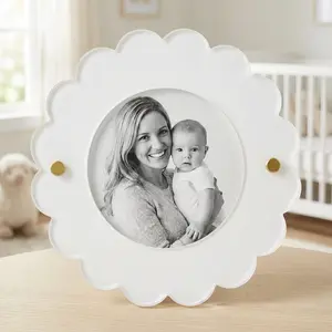Mini White Circle Frame – Small Round Picture Frame for Desk or Gallery Wall | My Sister's Cottage