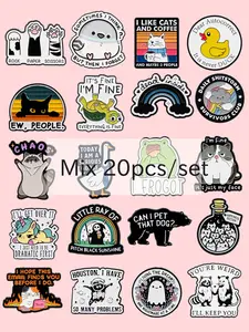 20pcs/set Cute Cartoon Pins, Fun Backpack Pins Set, Versatile Pins for Bags, Hats, Pouches, All-Season Accessory Decorations, Brooch Pin