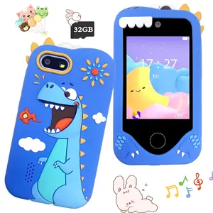 2.8 Inch Touch Screen Kids Toy Phone with Cute Dinosaur Silicone Case, Fun Learning & Educational Games, Learning Tool, Best Christmas Birthday Gift for Boys Girls Ages 3-12 (With 32GB Card)