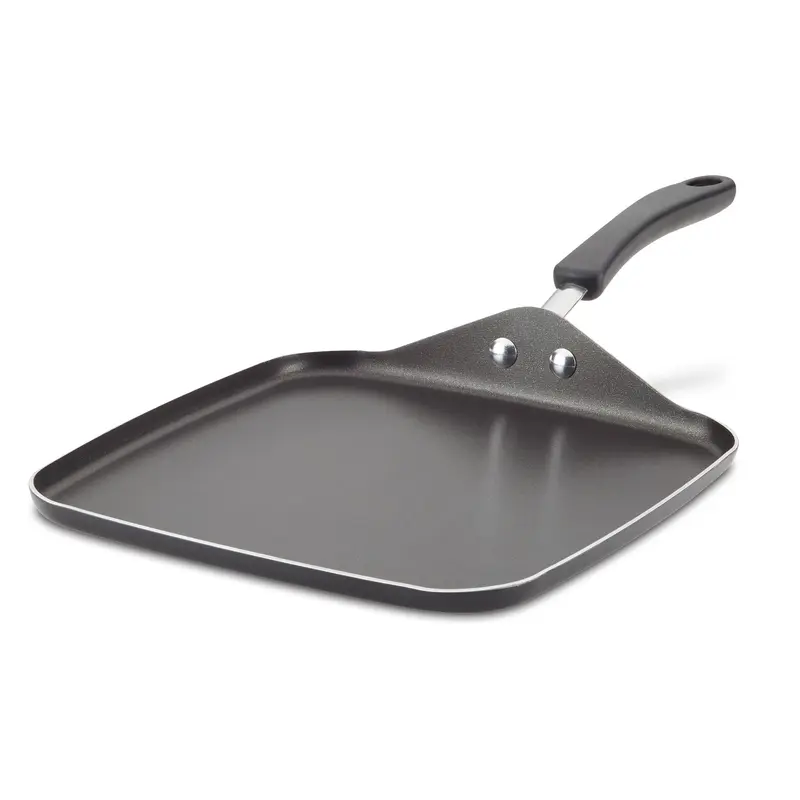 DiamondMax 11 in Square Surface Ceramic Nonstick Griddle Skillet - More Room, Easy Food Release, Easy Care Nonstick, Indoor Cooking Kitchen Food Cookware, Meal Prep Flat Top Pan