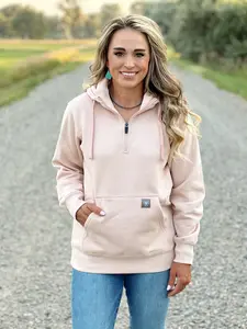 The Oakley 1/2 Zip Hoodie in Blush