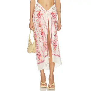 Agua by Agua Bendita Lavanda Paro Midi Skirt in Multicolor