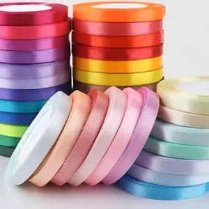 25 Yards/Roll 1cm Width Silk Ribbon For Bows Braids Gift Wrapping Cake Decoration, Back To School Valentine Day