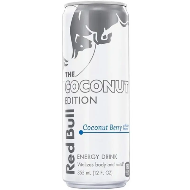 5x Red Bull Coconut Berry - Caffeinated Energy Drink Beverage Refreshing Summer Edition Sports Performance Boost Vitalizes Body Mind Workout Supplement Thirst Quencher Wholesale Lot Bundle Bulk Pack Party Supplies Office Breakroom 12oz