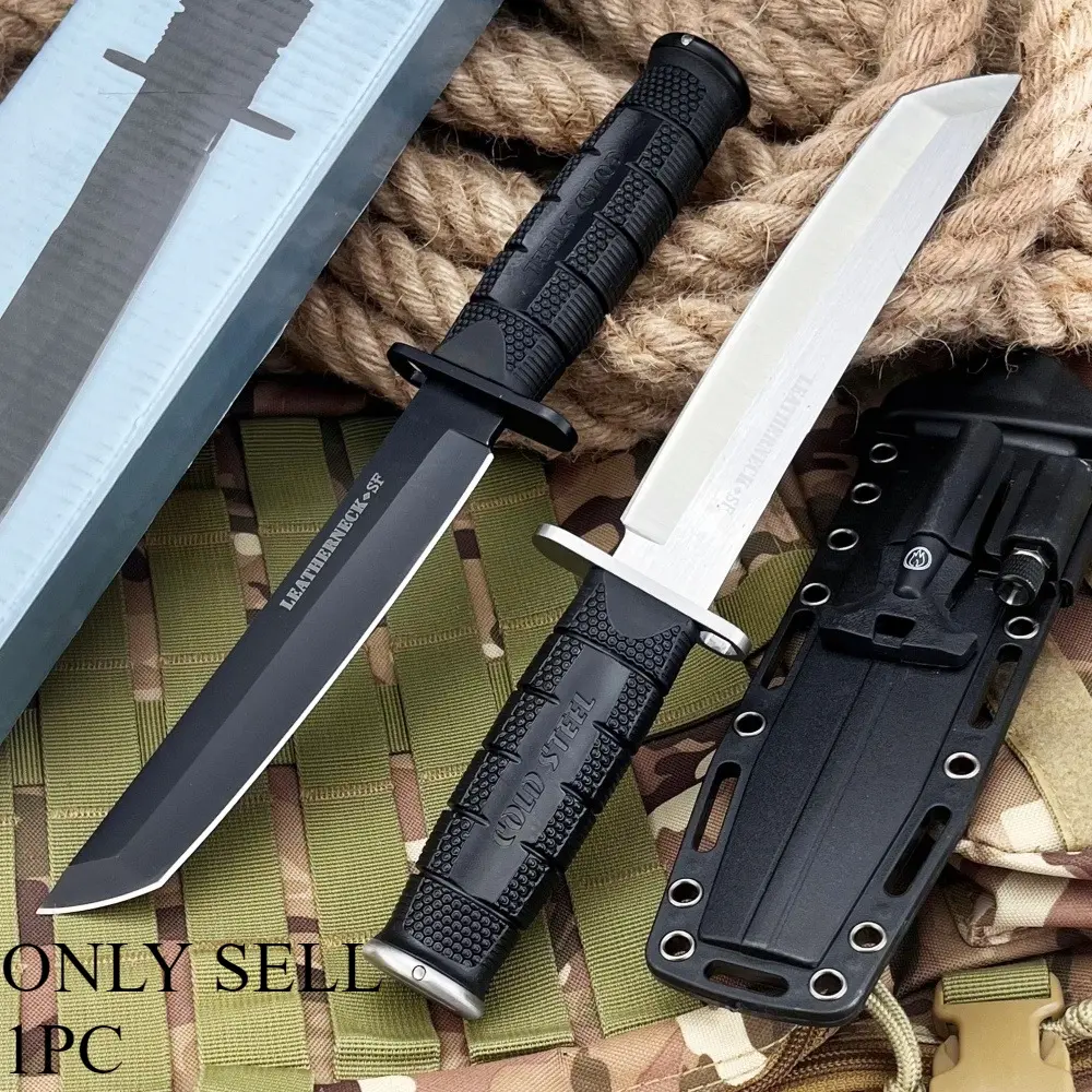 High Hardness Bush Fixed Blade Knife with Sheath 5Cr13Mov Blade Nylon Fiber Handle Carry Camping Hunting Knife Outdoor Cutting Survival Knife EDC Tools