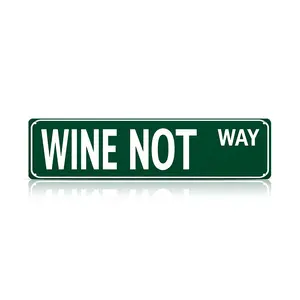 Funny Spanglish Vintage Wall Decor – Humor Metal Sign Wall Art for Porch, Home, Bar, Garden & Patio, Easy-hanging Outdoor Decoration, Christmas Gift Family Wall Decor Regular Stop Sign | WINE NOT WAY Street Sign (1pc 4×16in / 10×40cm)