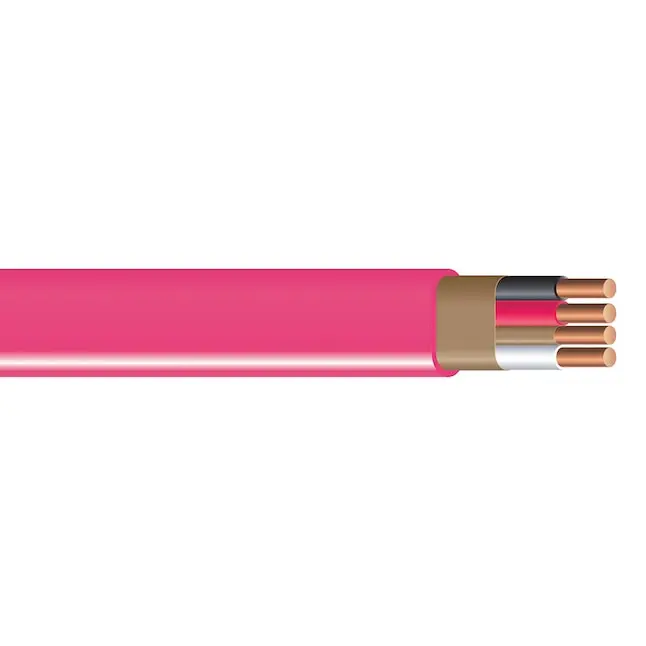 Southwire 63948526 Round Cable - 100 ft 10-3G NM-B Copper Building Wire, Pink, 16.3 lbs, Non-Corrosive Coating-Free Electrical Wire for Home Improvement
