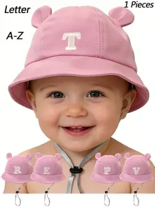 Adorable Baby Hat with Adjustable Strap, Suitable for Infants Ages 0-2 Years, Perfect for Indoor & Outdoor Use, Letter Pattern Design