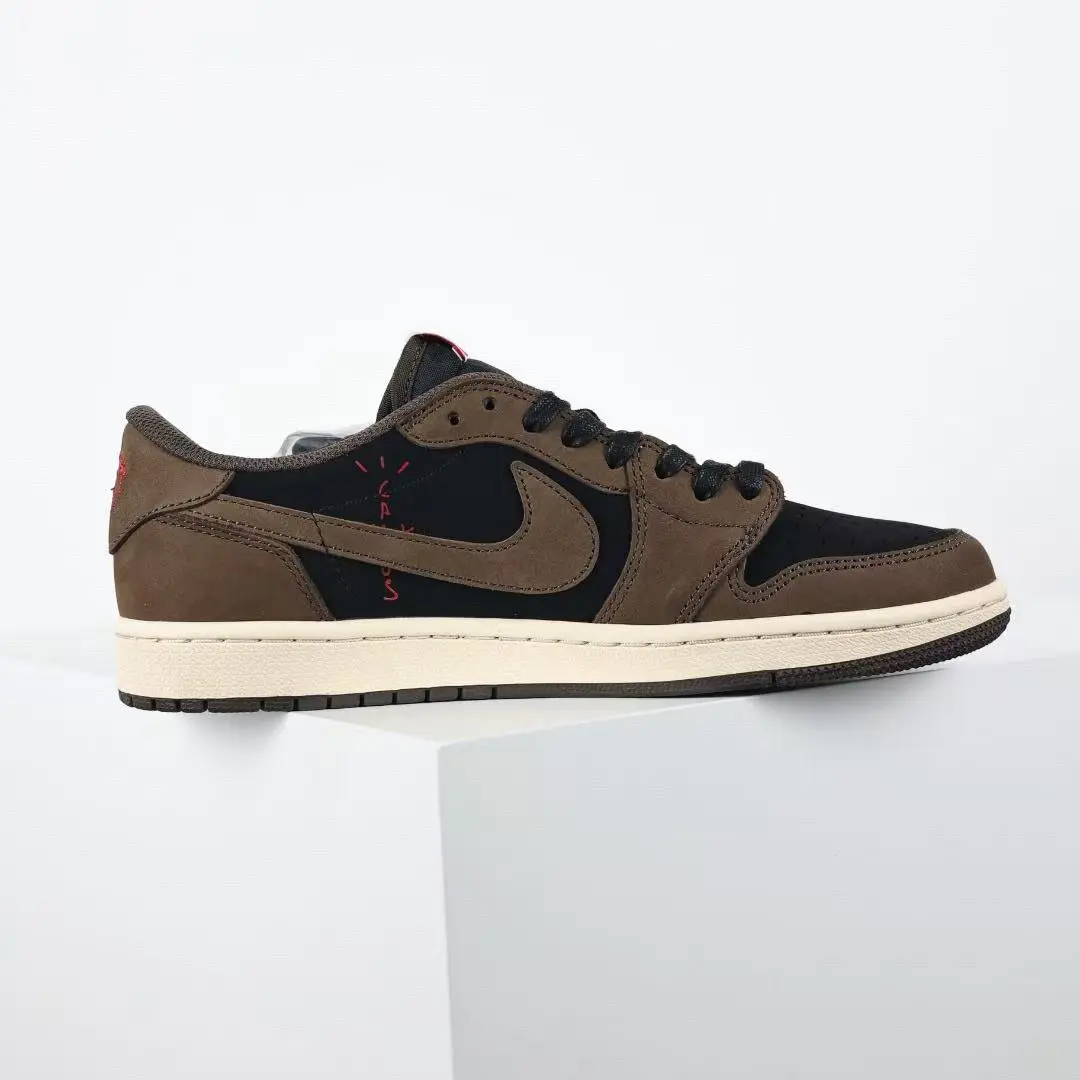 Brand New Unopened Packaging Unisex Dark Brown Black Two Tone Suede Leather Low Top Casual Sneakers Reverse Cream Side Swoosh Retro Trainer Shoes Hip Hop Street Daily Footwear