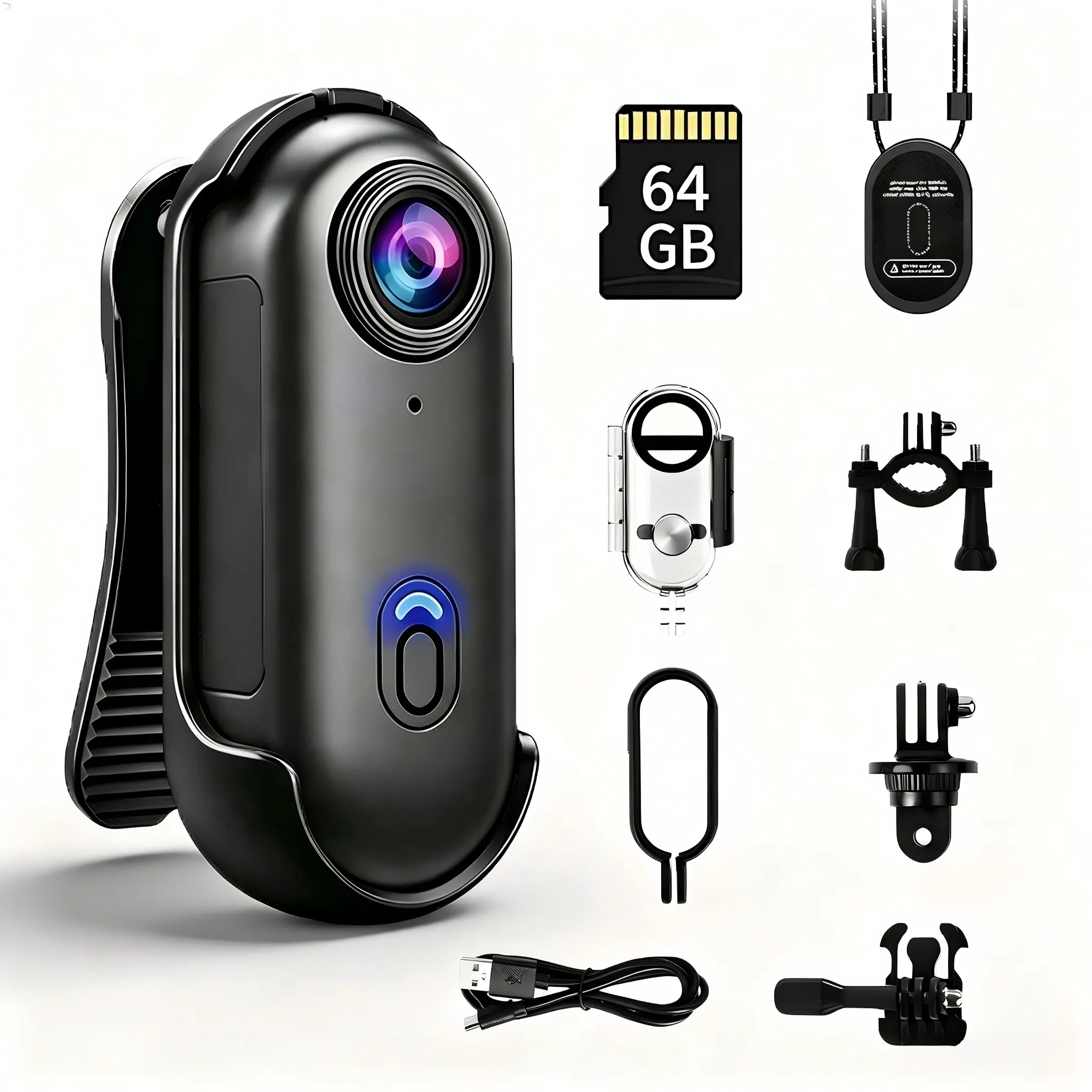 【Back To School】NUISK Mini Vlog Camera,Portable Body Camera, Vlog Recording Device,  WiFi Connection, 5V Power Supply Supported, U3-Spec Memory Card,Built-in Battery, Video & PhotoCapture, Ideal for Cycling,Travel and Daily Recording
