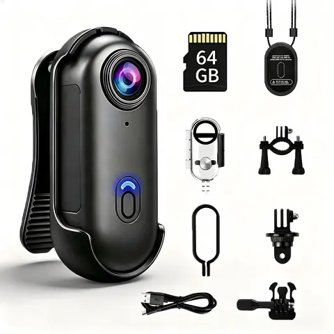 【Back To School】NUISK Mini Vlog Camera,Portable Body Camera, Vlog Recording Device,  WiFi Connection, 5V Power Supply Supported, U3-Spec Memory Card,Built-in Battery, Video & PhotoCapture, Ideal for Cycling,Travel and Daily Recording
