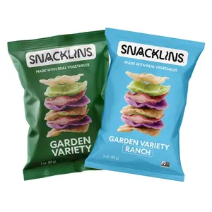 SNACKLINS Low Calorie Vegan Crisps Variety Pack Garden Variety & Ranch Flavors 6-Pack Under 100 Calories Gluten Free Grain Free Kosher Healthy Crunchy Puffed Snacks 3oz