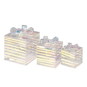 COSTWAY - Set of 3 Christmas Lighted Gift Boxes with Bows and Plug