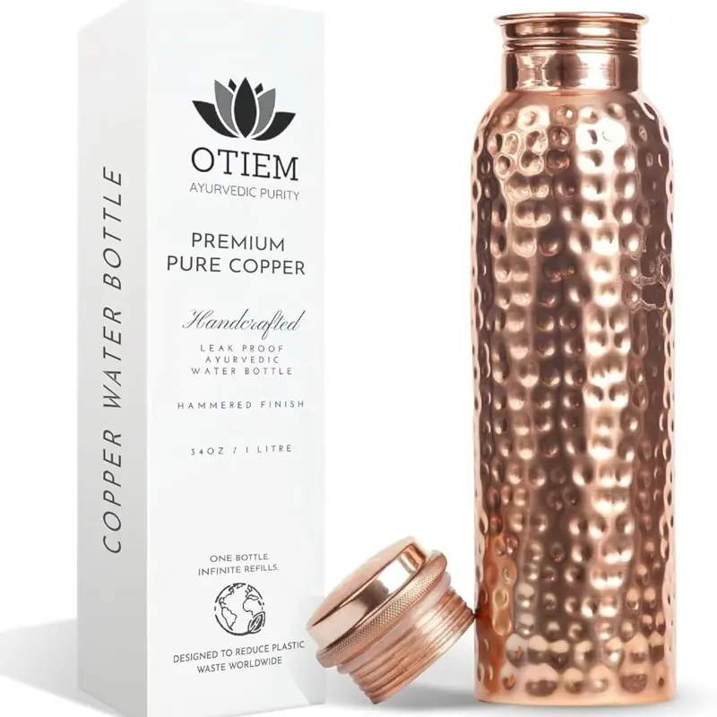 OTIEM Premium Pure Copper Tumbler, Kitchenware Drinkware Water Bottle