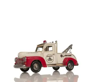 360 stand Handcrafted Hand-Painted Traditional Metal Tow Truck Replica Sculpture - Home Decor Ornament, Desk Decor, Ideal Gift for Home Supplies Enthusiasts, Collectible Figurines, Decorative Sculptures, Office Home Decor