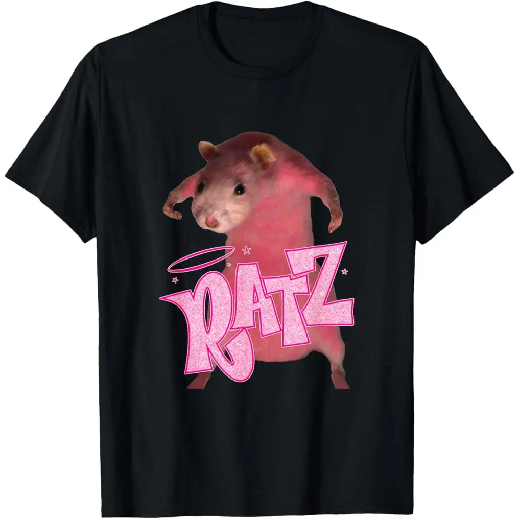 Ratz Funny Pink Mouse Rat Short-Sleeve Casual Cotton Round Neck Print Sports Top, Stylish Graphic Tee for Outdoor Activities