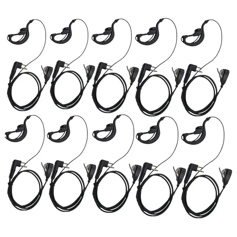10Pcs G Shape Earpiece Headset PTT with Mic for Motorola 2 Way Radio CP040 CP200 Walkie Talkie Earphone