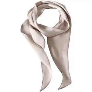 Solid Color Long Neckerchief Pure Skinny Scarf Necktie for 50's Costume Party Wedding  Accessory Headband