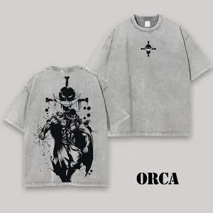 ​Retro Whitebeard Vintage Tee – Oversized One Piece Shirt 90s Anime Streetwear Washed Cotton Gift for Anime Fans, OP Merch Clothes Menswear