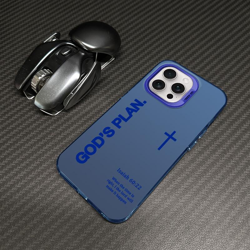 GOD’S PLAN Cross Isaiah for iPhone Samsung Galaxy Case iPhone 17Pro Max Air 16E 15Plus 14 13 12 11 S25 S24 S23 S22 Phone Case, God's Gift, Faith, personality, Gradient, Protective Silicone Cover, Protection Durable, Shockproof Drop.WC60