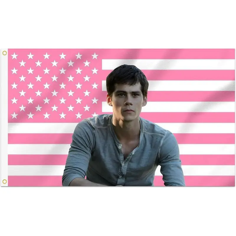 60x40 in Dylan O'Brien Teen Wolf Decorative Tapestry Flag, Soft Fabric Wall Decor, Machine Washable, Double-Stitched with 2 Brass Grommets, Birthday/Christmas Gift for Boyfriend, Colorful Lines Home Textile for College Dorm