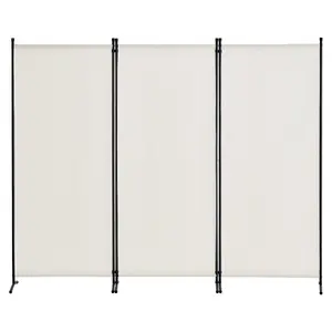 Room Divider, 3 Panel Room Dividers and Folding Privacy Screens, Fabric Partition Room Dividers for Office, Bedroom, Dining Room, Study, Freestanding, White