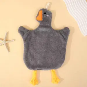 1pc Decorative Goose Towel - Soft Coral Fleece Hand Towel That Adds A Touch Of  To Your Home