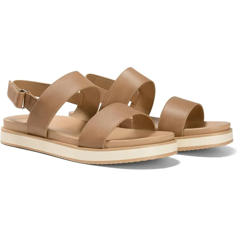 Coutgo Women's Shoes Cute Arch Support Adjustable Braided Strap Beach Flip Sandals - Lightweight, Comfy Flat Heel (<1 cm) Below-Ankle Multi-Function Footwear for Summer Casual Use