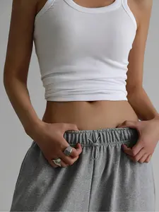 Women's Solid Color Ribbed Tank Top, Casual Sleeveless Top for Daily Wear, Ladies Clothes for All Seasons