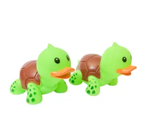 Bright Green Turtle Themed Rubber Duck Ducks - Reptile Animal Outdoors - Individual or Pack of 2 - Glow In The Dark Decorative Piece Collectible Figure