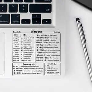 Transparent Keyboard Shortcut Stickers for Laptop & PC, Office Software Hotkeys Guide Labels, Clear Computer Keyboard Decal Stickers for Productivity, Study & Work Efficiency Tools outdoorfun