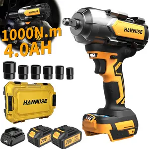 HANWISE 20V Cordless Impact Wrench, High Torque, Wireless Wrench Kit Tools, Equipped With 2.0Ah/4.0Ah Battery, Rechargeable Battery. Wireless Drill/driver Compatible With Car, Motorcycle Repair - An Ideal Gift For Mechanics, DIY Enthusiasts And Men