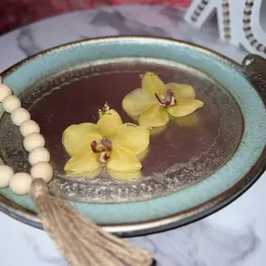 Orchid Earrings - Natural Dried Orchid Flowers Encapsulated in Resin with Gold Hooks